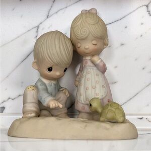 1979 Precious Moments Thou Art Mine Figurine E-3113 Boy Girl Turtle Love No Box